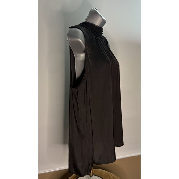 WORTHINGTON Womens Black Sleeveless Mock Neck Blouse Keyhole Back Flowing PXL - Picture 3 of 11